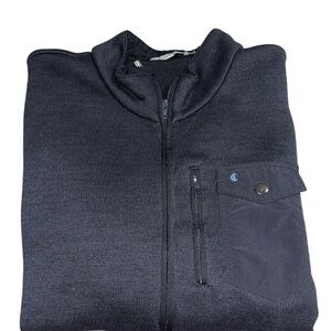 Criquet Men's Navy Zip-Up Sweater with Chest Pocket